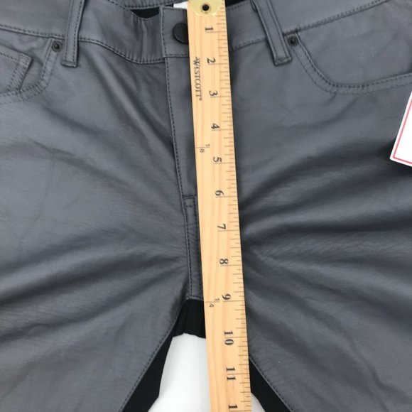 NWT Bisou Bisou Womens Gray Faux Vegan Front Black Knit Back Jegging Size 10 - Picture 6 of 13